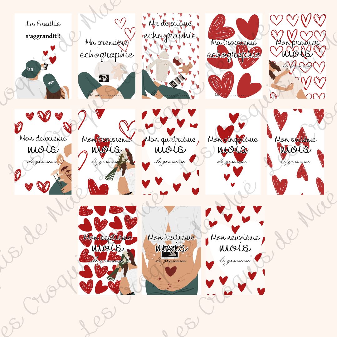 Carte étape grossesse love