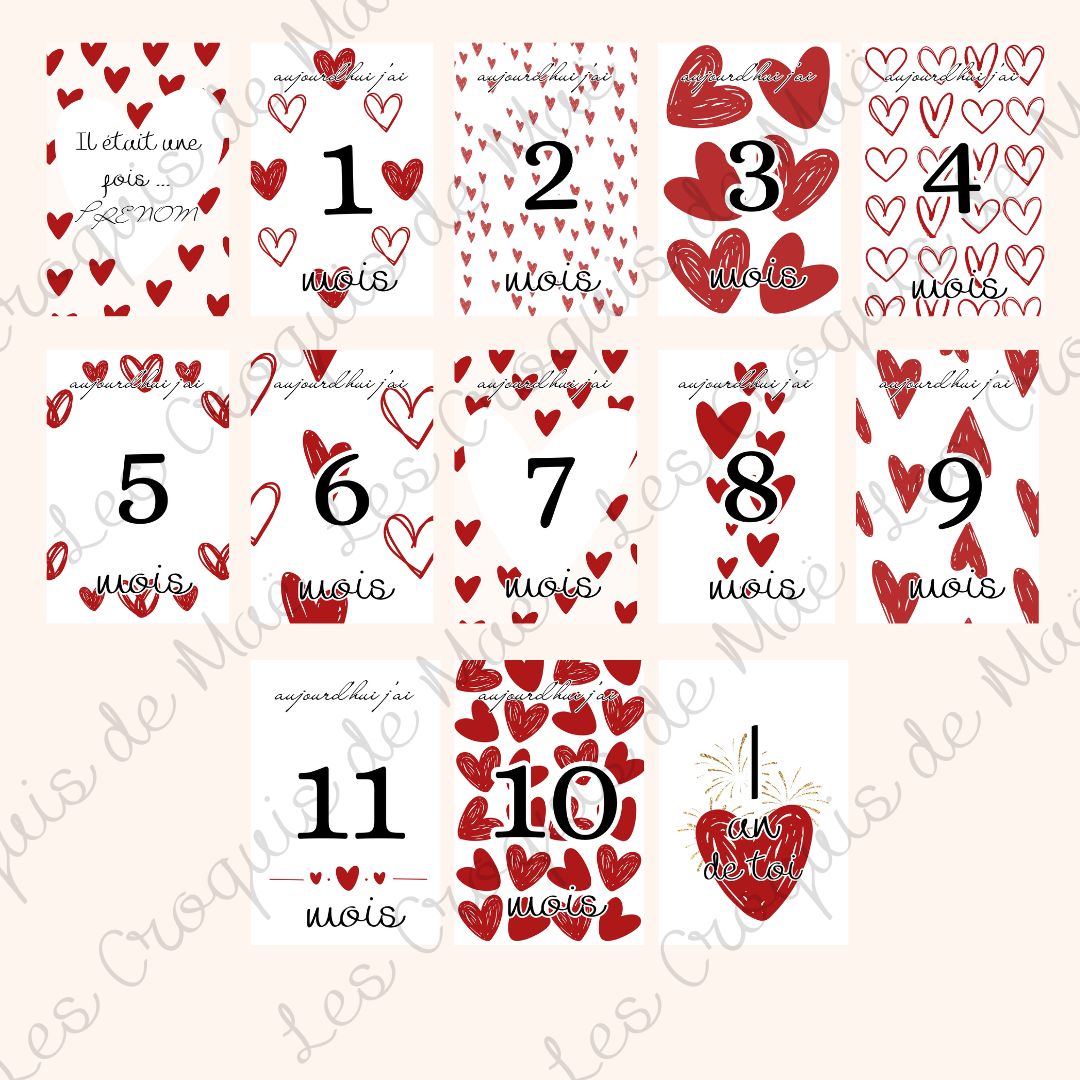 Carte Étape Bébé Love ❤️