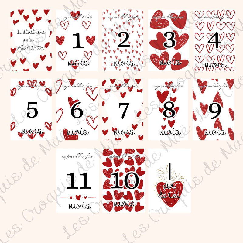 Carte Étape Bébé Love ❤️