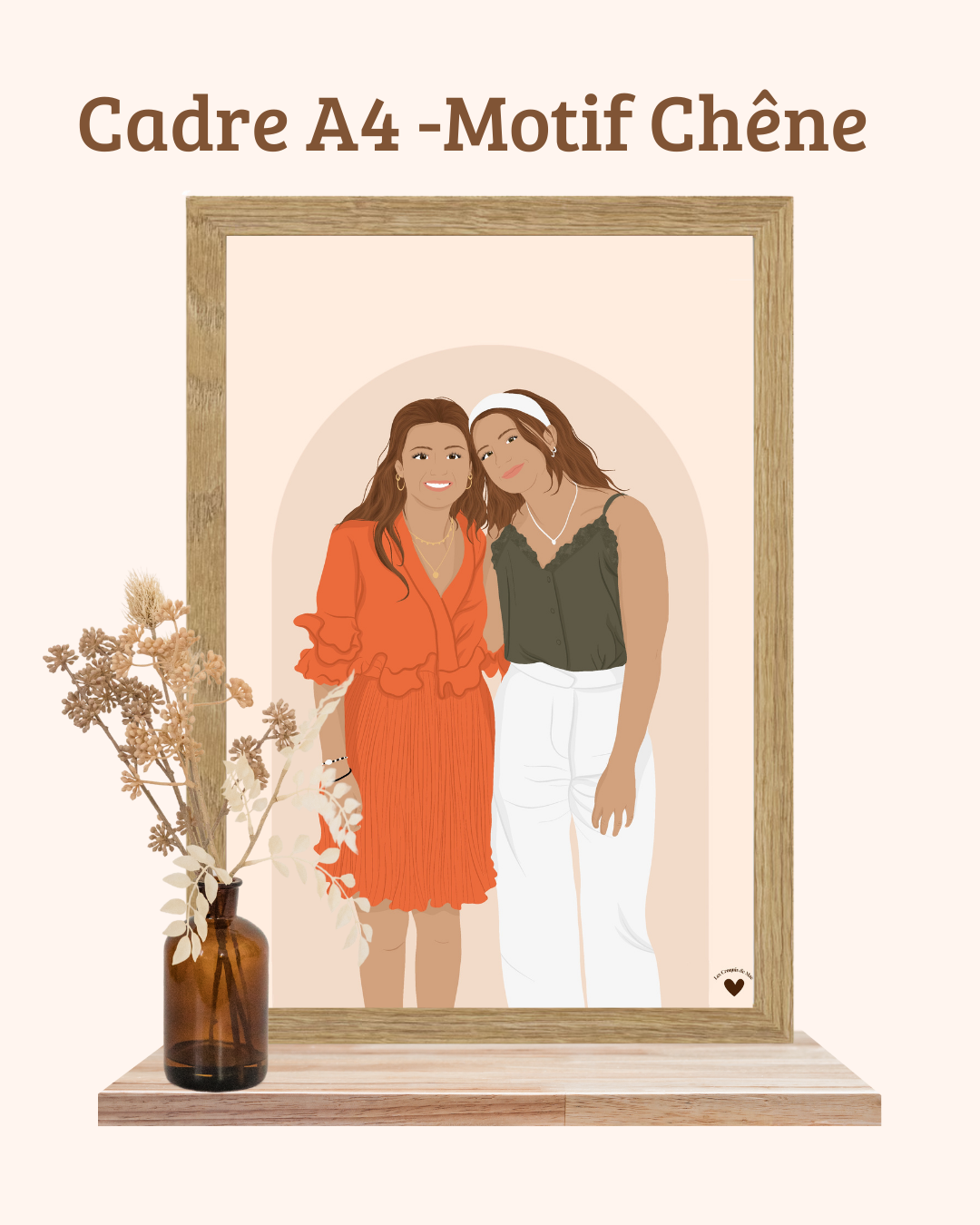 Cadre A4 - Motif Chêne
