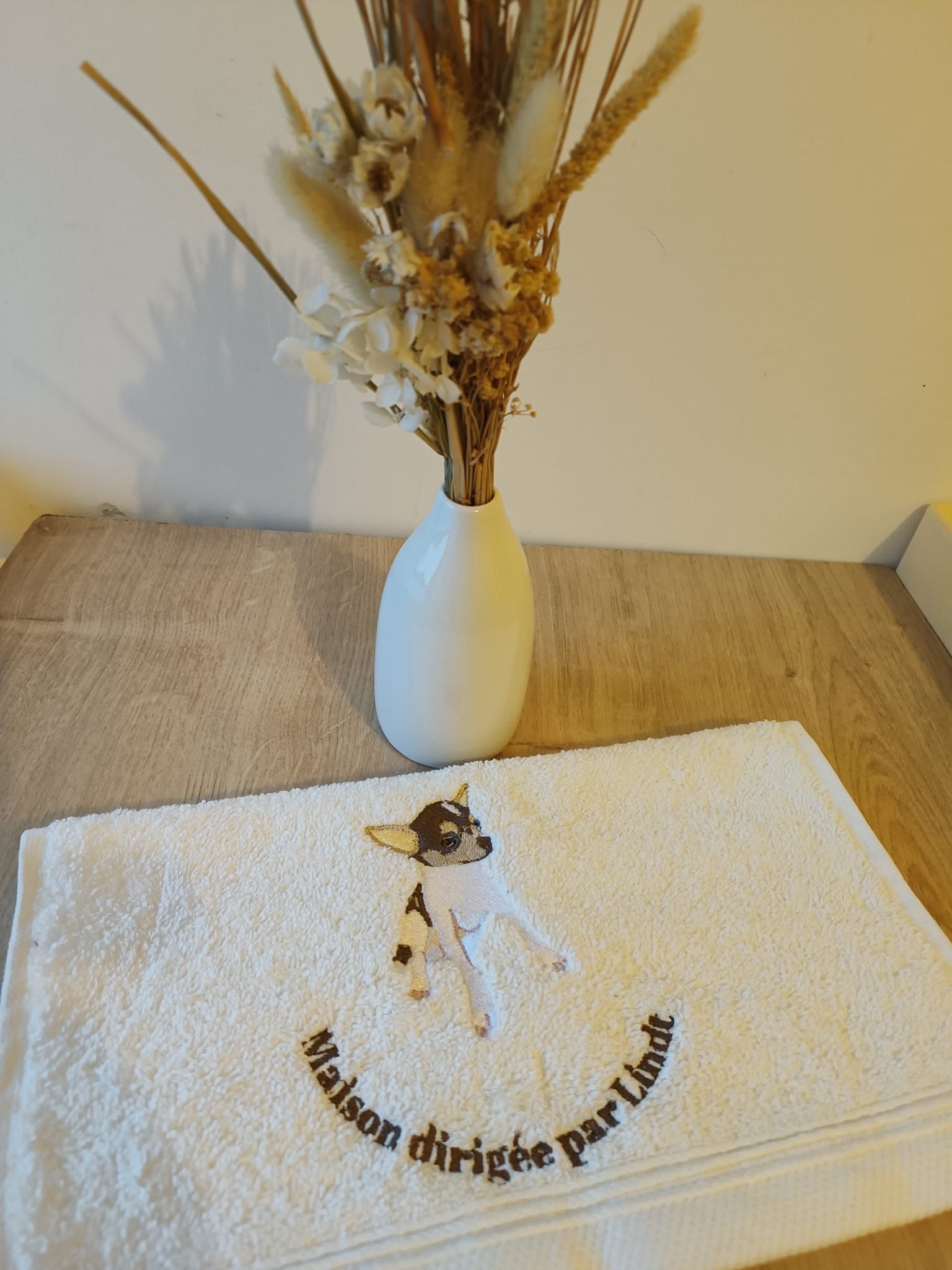 🧵Serviette brodée - animal personnalisé 🐶🐱🐰