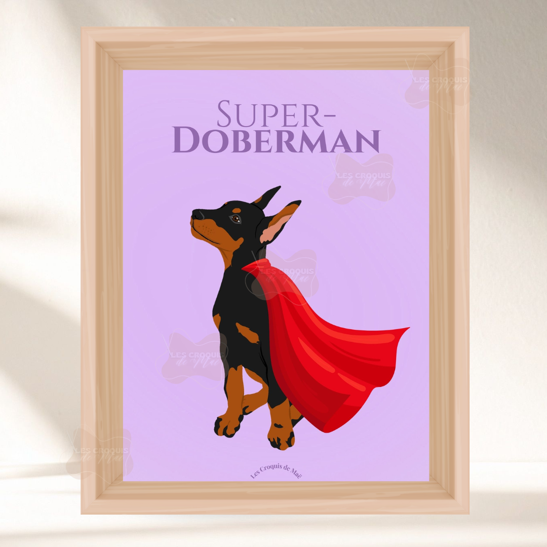 Affiche Doberman - Super Doberman
