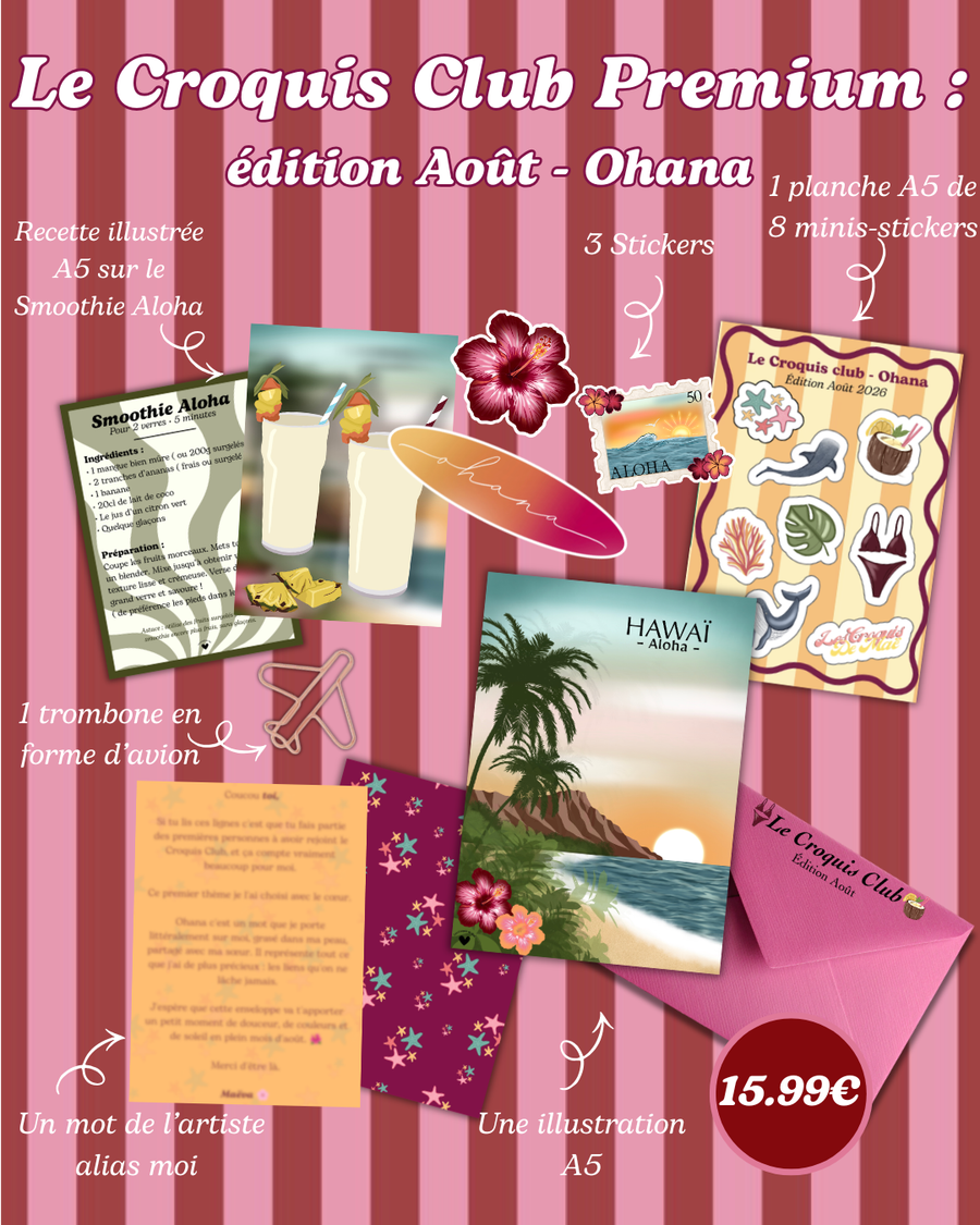 Croquis Club Ohana - Édition Août 🌺