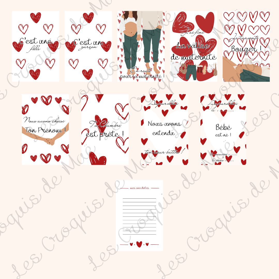 Carte étape grossesse love
