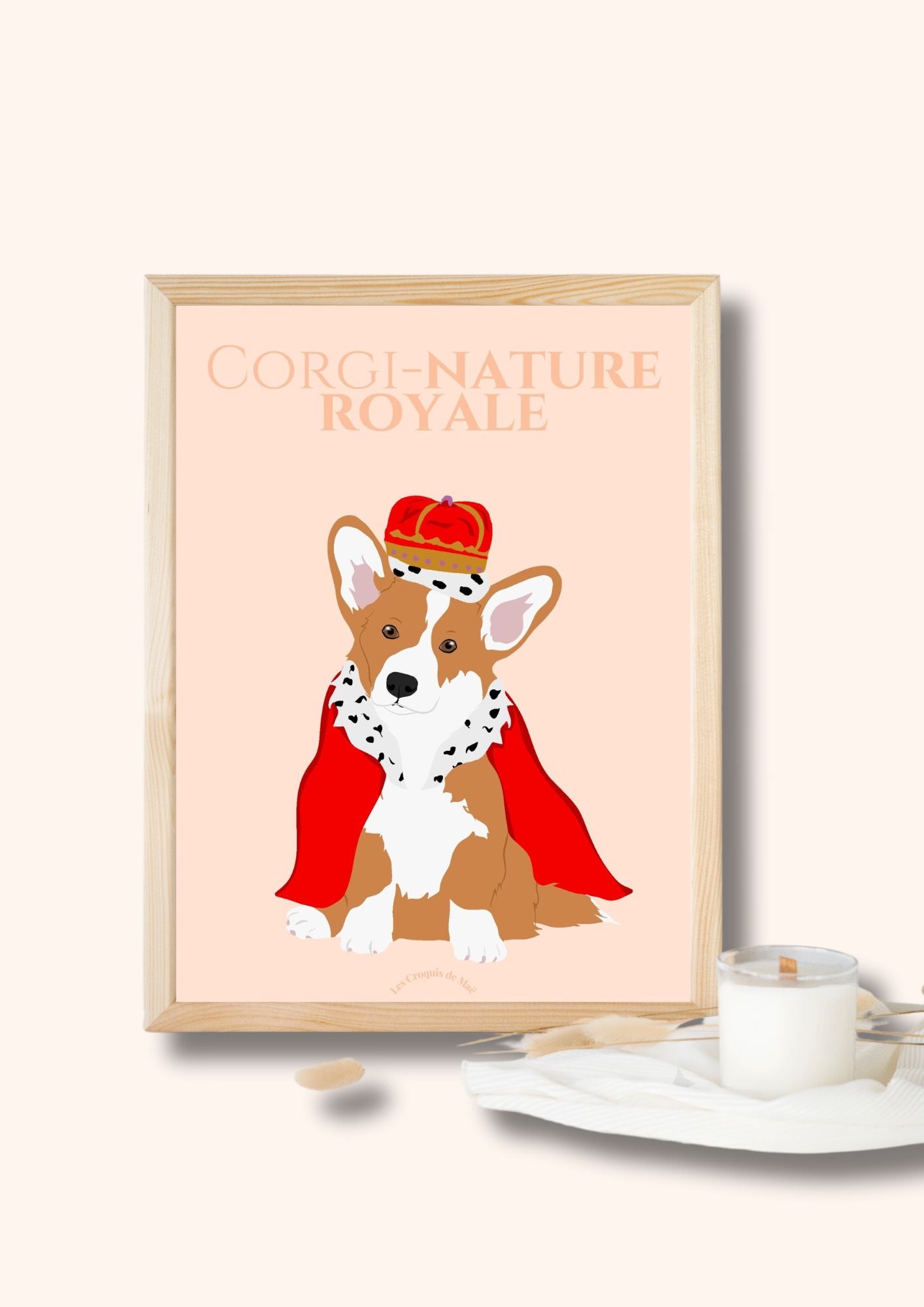 Affiche Corgi - Corgi-nature royale.