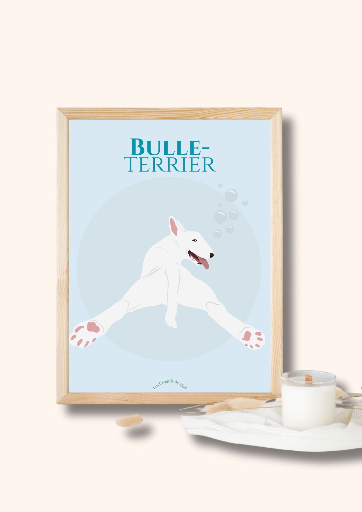 Affiche Bull Terrier-  Bulle-Terrier