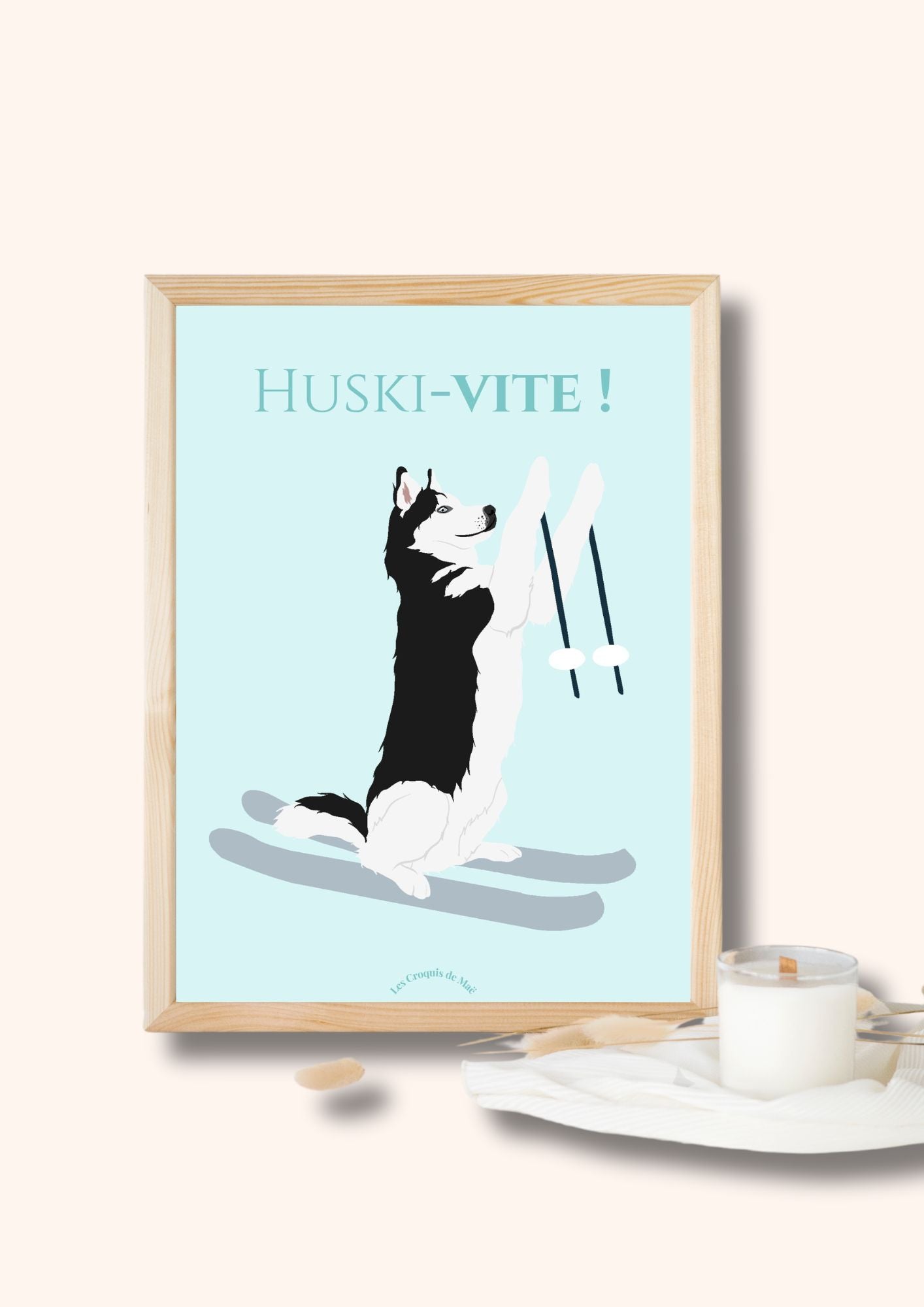 Affiche Husky  - Huski-vite !