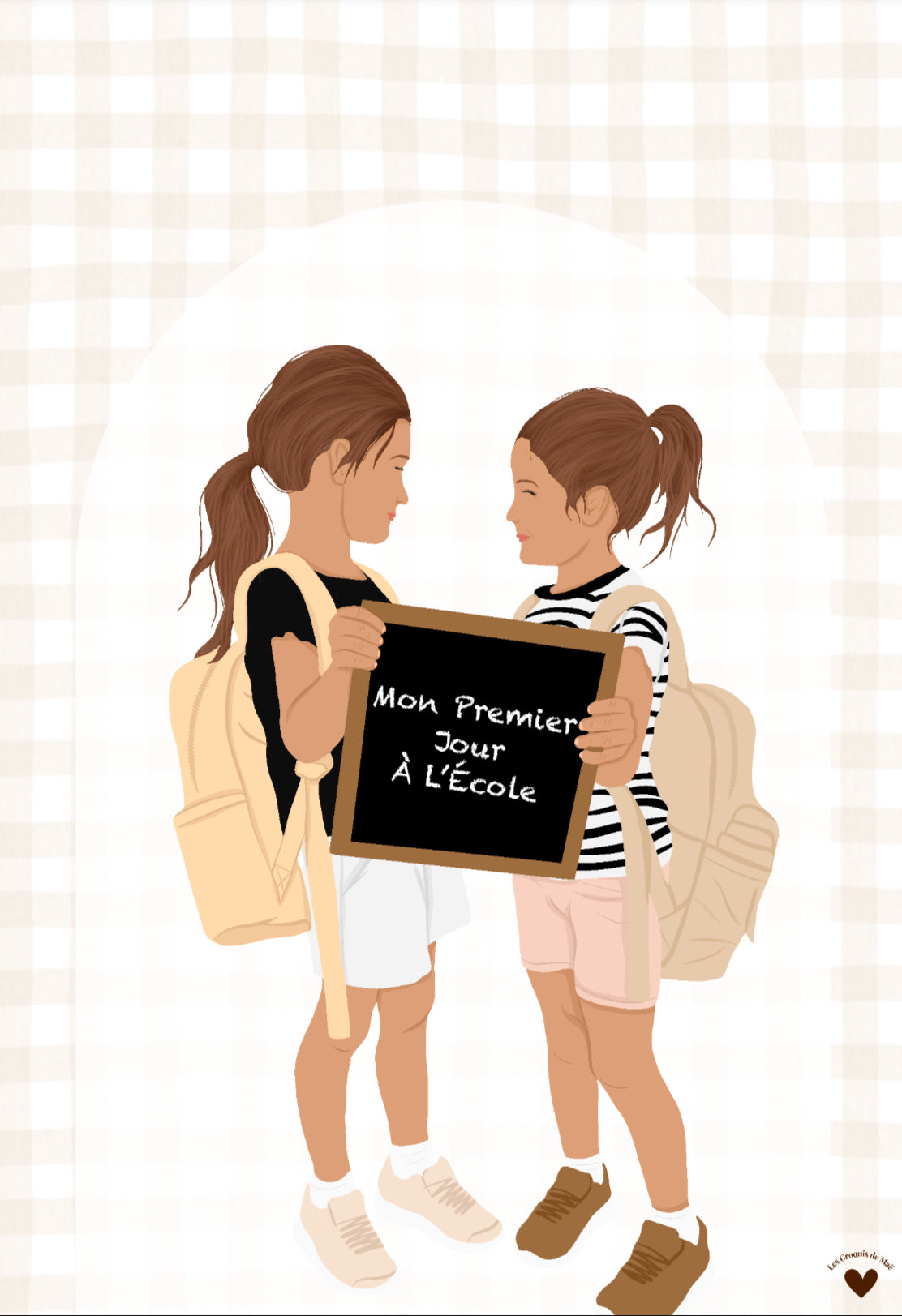 Illustration Personnalisée « Rentrée des classes »💼