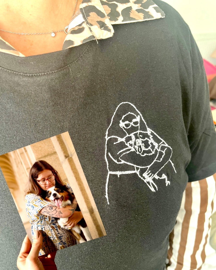 🎁 Tee-shirt brodé - personnalisé photo🎄