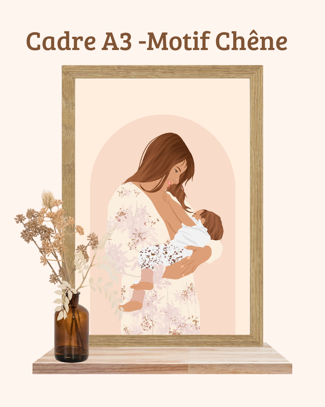 Cadre A3 -  Motif Chêne