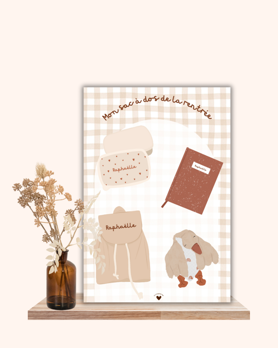 Illustration Personnalisée « Mon sac à dos de la rentrée »💼