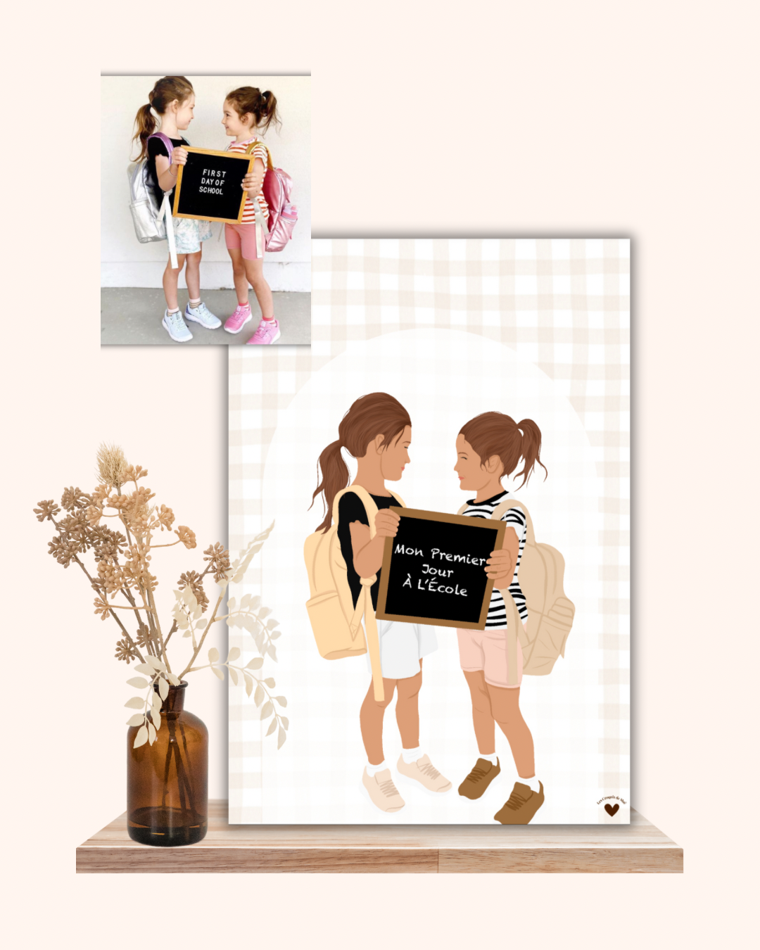 Illustration Personnalisée « Rentrée des classes »💼
